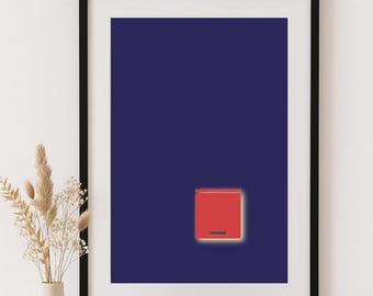 Retro Game Boy Print: Minimalist Gamer Art - Nostalgic Console (Digital Download)