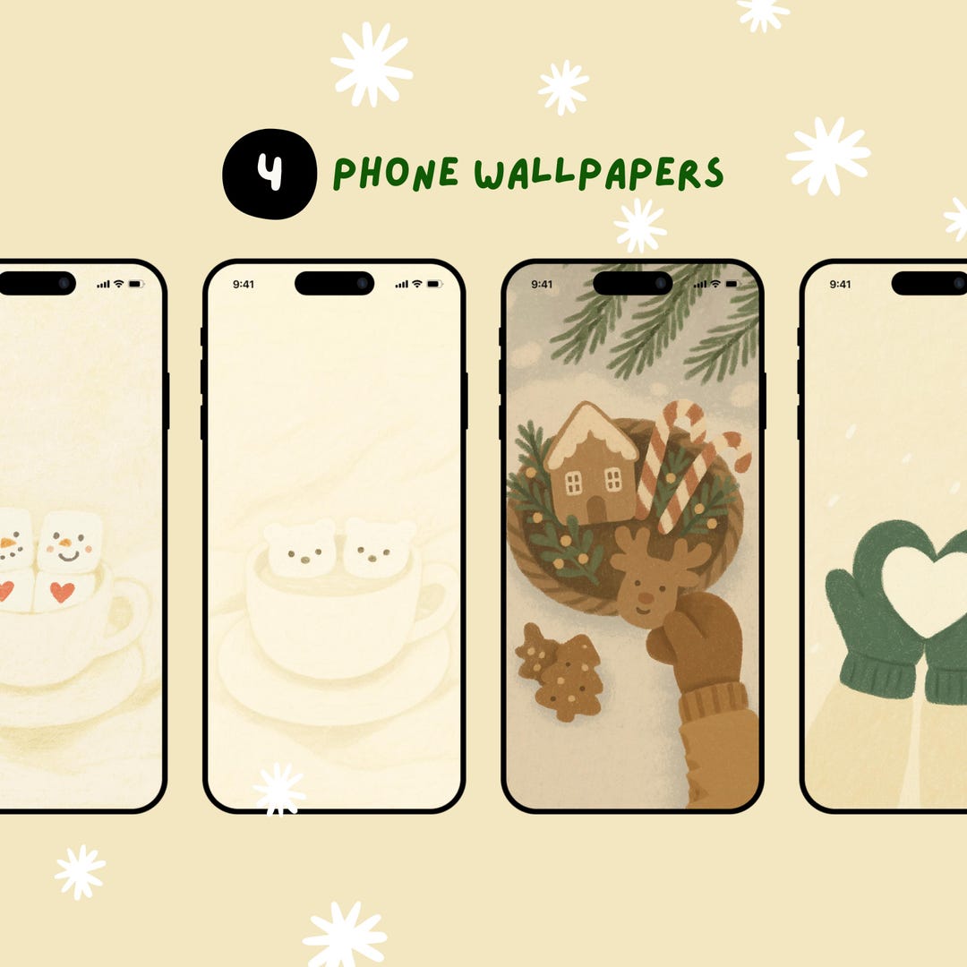 Soft Winter Comfort Phone Wallpaper Set | Warm Neutral Phone