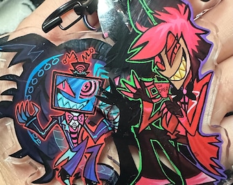 ALASTOR and VOX 3.5 inch double sided acrylic keychains!