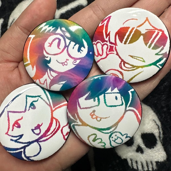 HOMESTUCK beta kids 1.73 inch (44mm) button pins! (READ DESC pls!)