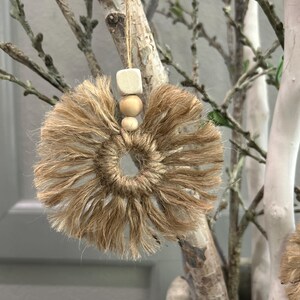 Handmade Jute Christmas Ornaments:  Rustic Hanging Accent, Boho Home Decor, Tulum Inspired