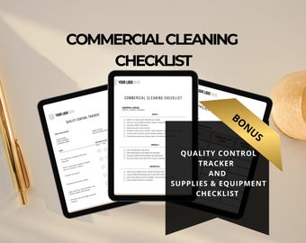Commercial Cleaning Checklist, Customizable Cleaning Business Checklist, Cleaning Service Template, Printable Housekeeping Forms for Company