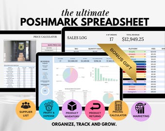 Poshmark Spreadsheet, Poshmark Template, Poshmark Listing, Poshmark Description Template, Reseller Spreadsheet, Reseller Google Sheets
