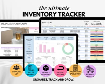 Inventory Tracker, Inventory Management, Inventory Spreadsheet, Small Business Inventory Template, Order Tracker, Google Sheets