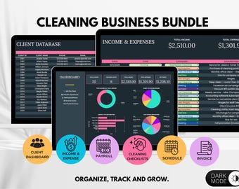 Cleaning Business Bundle, House Cleaning Business Template, Cleaning Services Spreadsheet, Cleaning Company Business Planner, Google Sheets