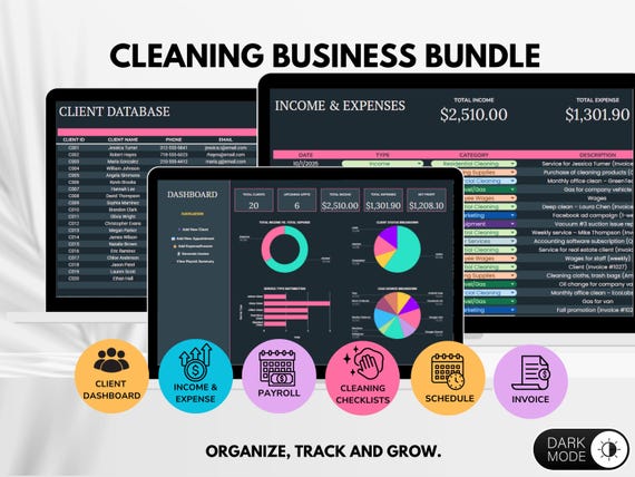 Cleaning Business Bundle, House Cleaning Business Template, Cleaning Services Spreadsheet, Cleaning Company Business Planner, Google Sheets