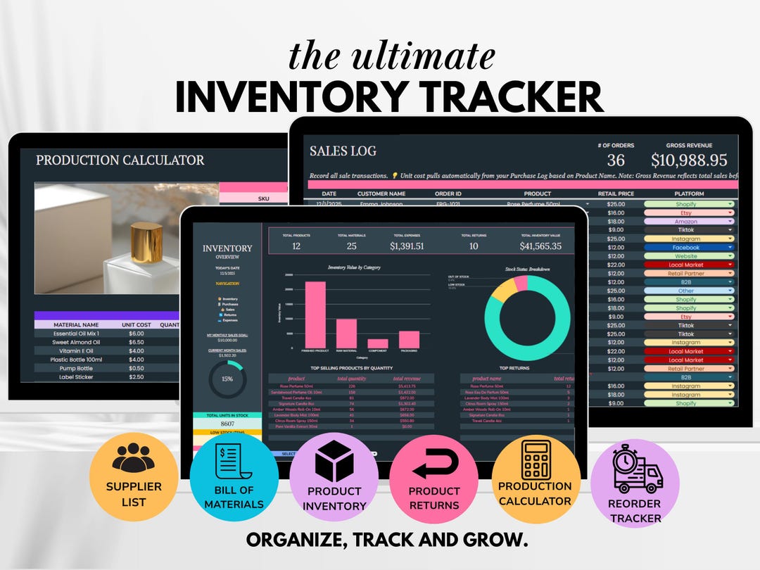 Inventory Tracker Inventory Management Inventory Spreadsheet Small