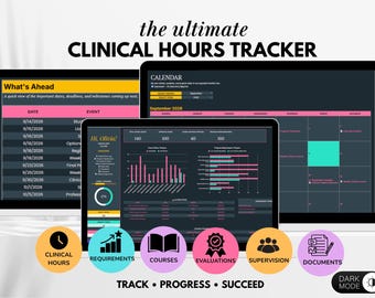 Clinical Hours Tracker Spreadsheet Supervision Log Social Workers Template Nursing School Licensure Therapy Time Tracking Google Sheet