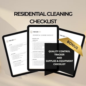 Checkliste für die Wohnungsreinigung, bearbeitbare Checkliste für Reinigungsunternehmen, Vorlage für den Reinigungsservice, druckbare Haushaltsformulare für Unternehmen