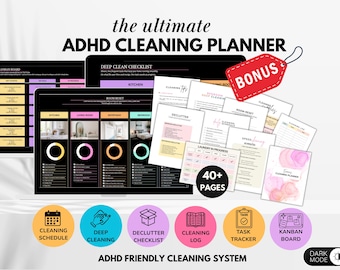 ADHS Putzplaner, ADHS Putzcheckliste, ADHS Putzplan, Google Sheets Tabelle, Printable Bundle, Digital, Putzliste