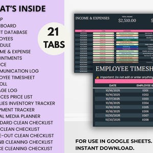 All-in-one cleaning service management spreadsheet for small business owners.