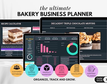 Spreadsheet bakkerij businessplanner, sjabloon receptkostencalculator, bestelformulier bakkerij voor thuisbakkers en cottage Bakery, Google Spreadsheets