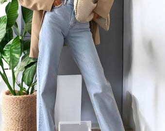 Hohe Taille Baggy Jeans: Harajuku Streetwear, Boyfriend Fit Denim
