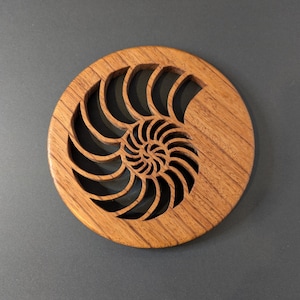 Chambered Nautilus - A handcrafted wooden trivet