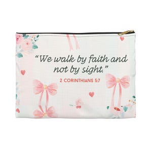 Faith-Inspired Accessory Pouch, Inspirational Pouch, Makeup Bag, Gift for Her, Christian Gifts, Quote Pouch
