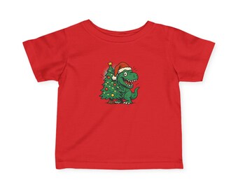 T-Rex Santa Säugling T-Shirt | Dinosaurier Weihnachten Kinder T-Shirt