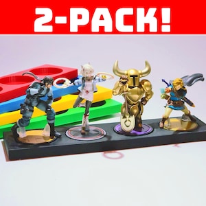 Amiibo Display Stand 2 Pack - Modular - Holds 8 Total - Multiple Colors