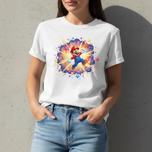 Super Mario Galaxy PNG, Mario Clipart, Gamer T-shirt Design (Direkt Nedladdning) bild 9