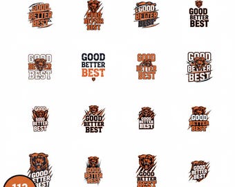 100+ Bra Bättre Bäst Design, Bears Fotbollsfans Vintage PNG, Bear Fotbollsälskare PNG, Digital Nedladdning