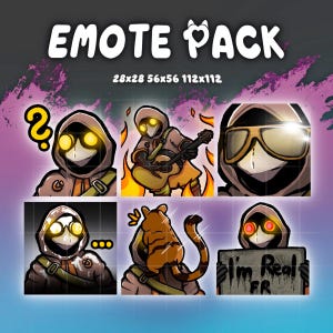 Emoticonos de Twitch / Emoticonos MIMESIS / Emoticonos de Twitch para streamers / Emoticonos de insignias de anime / Emoticonos de pegatinas / Emoticonos animados / Juego de emoticonos adorables