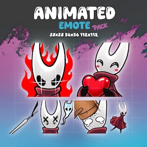 Emotes de Twitch / Emotes de Silksong / Emote de Twitch para streamers / Emote de Hornet Hollow Knight / Emote de pegatina / Emotes de Twitch / Emotes lindos