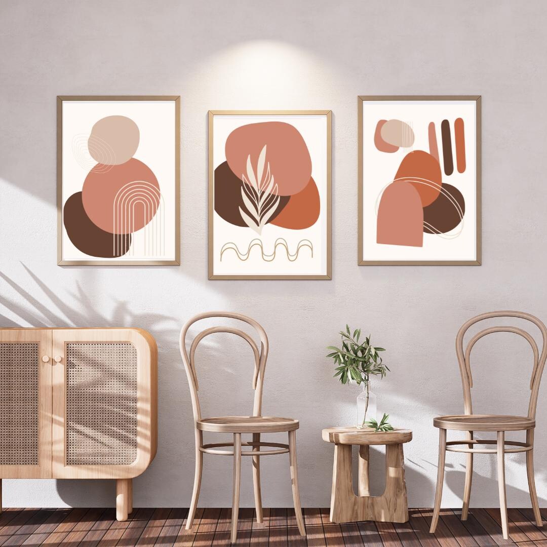 Boho Abstract Wall Art Prints (set of 3) - 18x24 Digital Download - Etsy