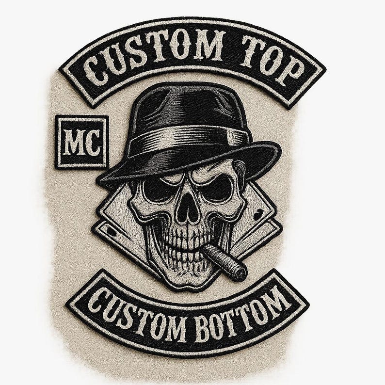 "Tattooed And Employed" Embroidered Iron-On Patch - Funny Biker Humor-474188