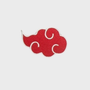 Naruto Akatsuki Red Cloud Symbol Anime Embroidered Iron On Patch DIY Applique