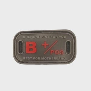 B+ Positive Blood Group Tactical Morale Patch