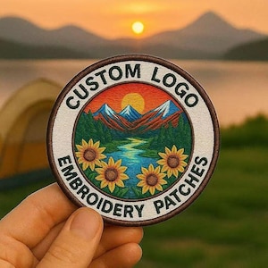 Custom Embroidery Patch, Personalized Logo Patches, Custom Sew On/Iron On Patch for Jackets Hats Bags, Embroidered Logo Patch