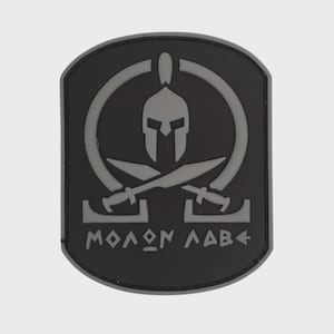 Molon Labe PVC Rubber Tactical Morale Patch - Gray