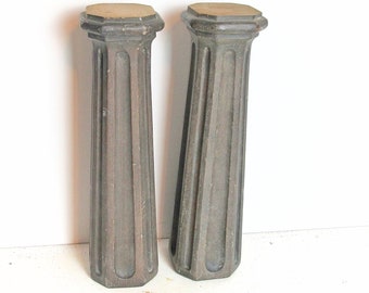 Pair (2) of Vintage Architectural Wood Decorative Turned Furniture Pieces - Heavy Duty Turned Wood Legs