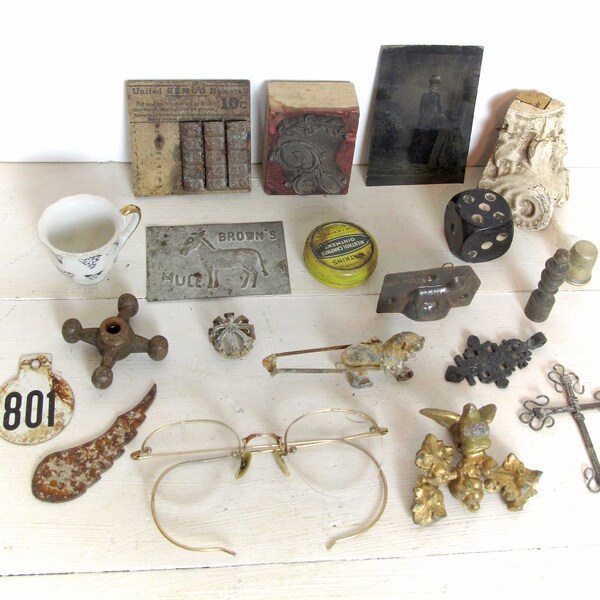 Bundle Sale of 20 Various Vintage Smalls Assemblage Supply Salvage Pieces - Art Supply