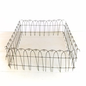 4 Vintage Wire Primitive Fence Sections - Rustic Miniature Garden Fences