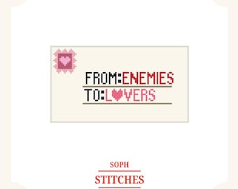 PDF Digital Needlepoint Chart - Enemies to Lovers Envelope
