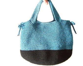 PDF Black and Blue Bag, Crochet Pattern, US Terminology, Instant Download
