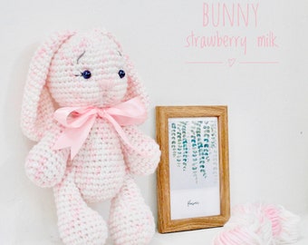 PDF Strawberry Milk Bunny amigurumi pattern Instant Download