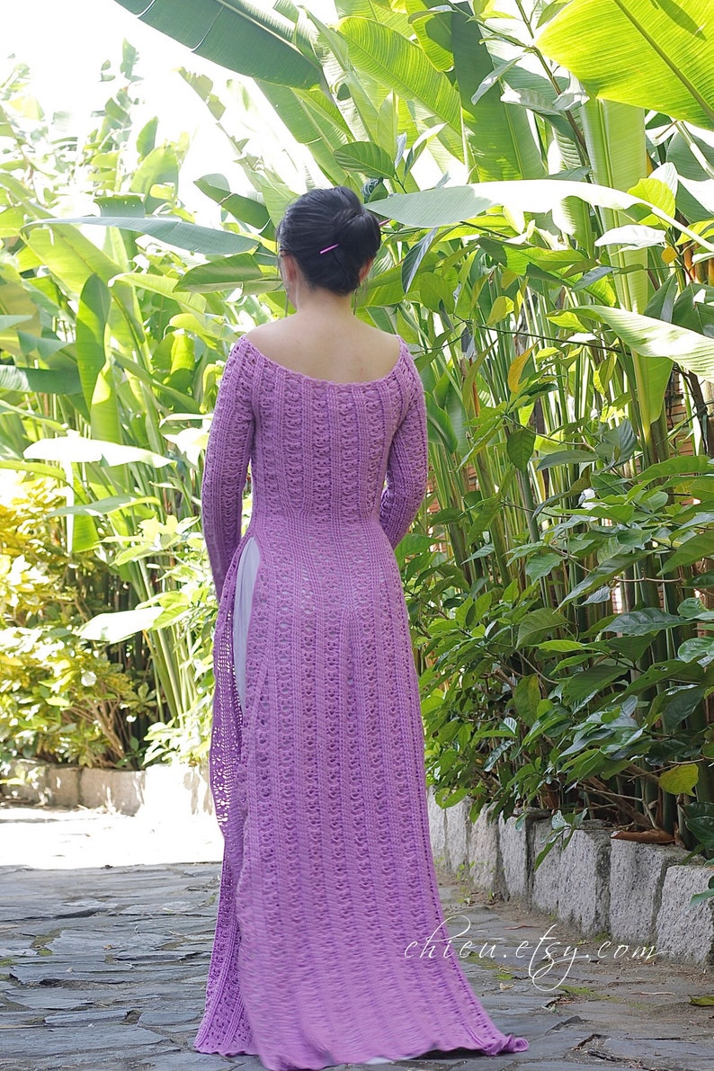 PDF Purple Áo Dài Dress Crochet Pattern Pants Sewing - Etsy