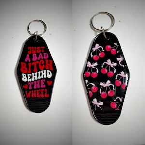 Personalized Retro Motel Keychain: Custom Acrylic Key Tag