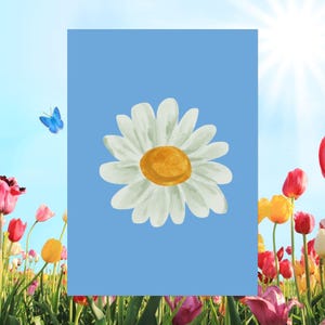 Daisy Poster, Floral Wall Art, Botanical Print, Flower Decor, Nature Illustration, Spring Decoration