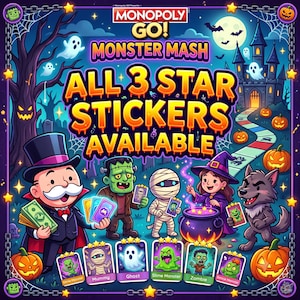 Monopoly_GO 3 Star Stickers - ALL AVAILABLE