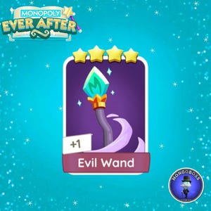 Evil Wand - Set 13 Monopoly GO 4 Stars Sticker - Monopoly Ever After