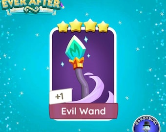 Varita Maligna - Set 13 Pegatinas de Monopoly GO de 4 estrellas - Monopoly Ever After