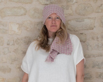 Linen studded scarf - multiple style lightweight wrap