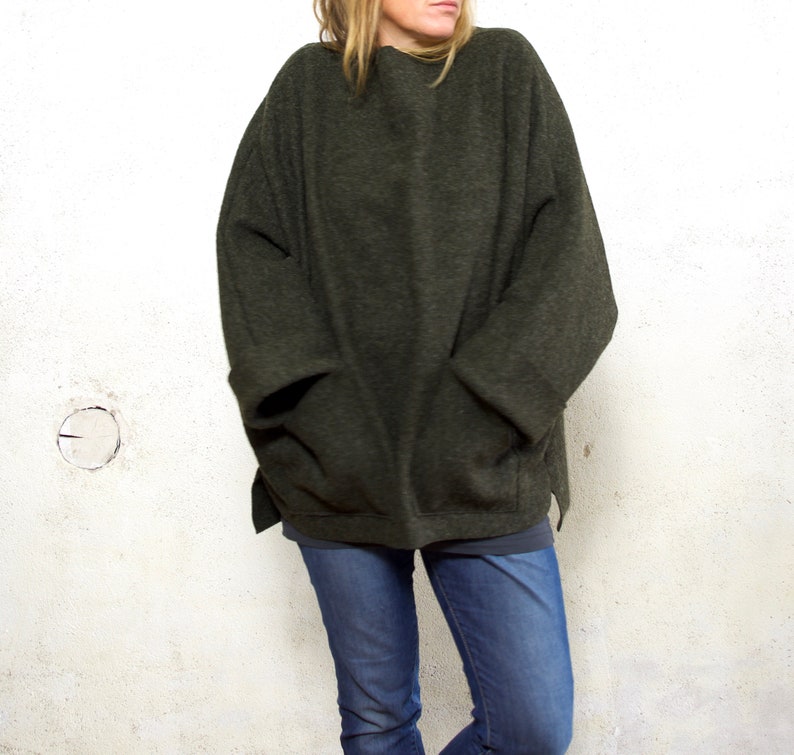 Oversize Loose Boiled Wool Tunic image 3