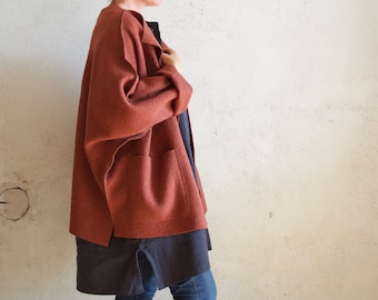 boiled wool car coat