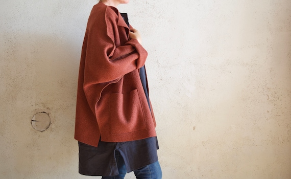 Veste coatigan extra large avec grandes poches pure laine pardessus coupe large pour le bureau cardigan oversize a manches raglan manteau grande taille cadeau pour elle Etsy Canada