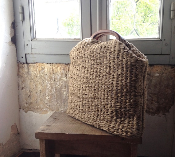 Byloom and Hyde dark beige basket tote.