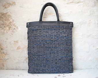 Slim Weave Basket Tote