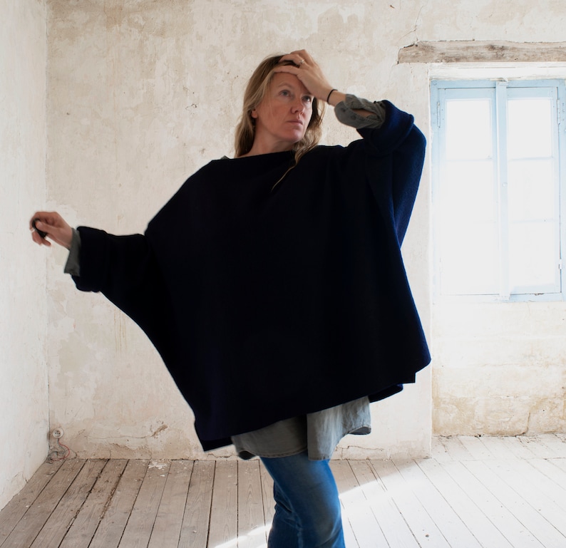 Oversize Loose Boiled Wool Tunic image 2